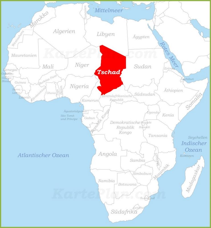 Tschad auf der karte Afrikas