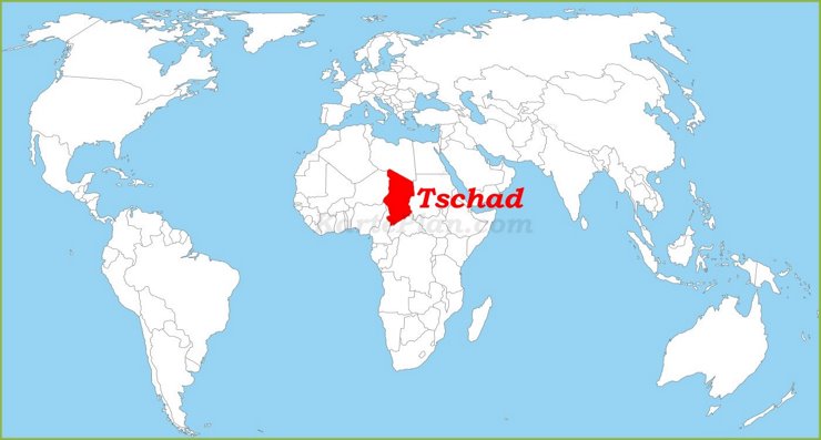 Tschad auf der Weltkarte