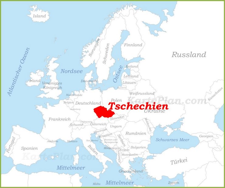 Tschechien auf der karte Europas