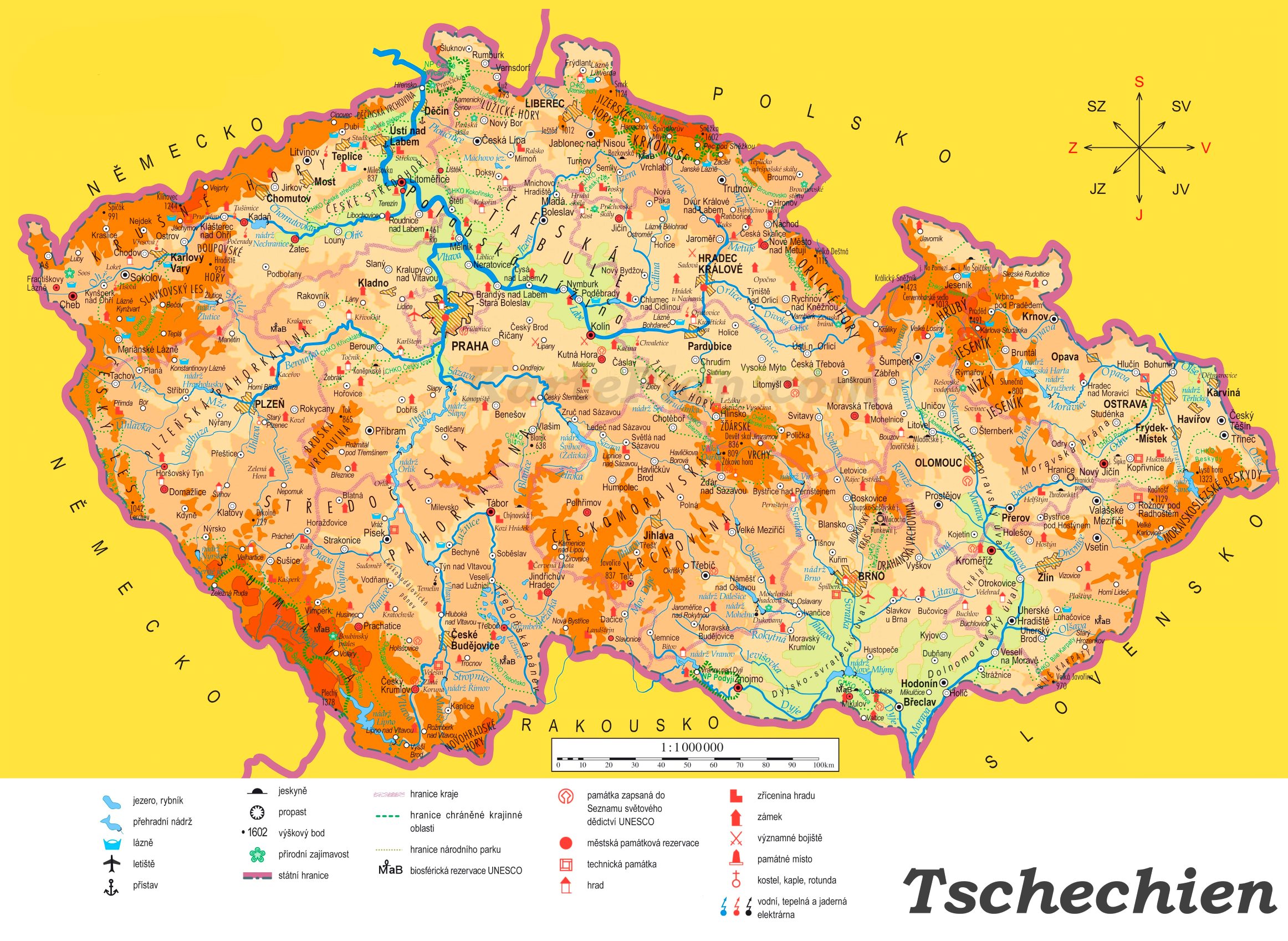 Tschechien Karte : Ferienwohnungen & Ferienhäuser in Tschechien mieten