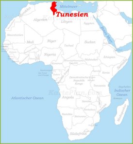 Tunesien auf der karte Afrikas