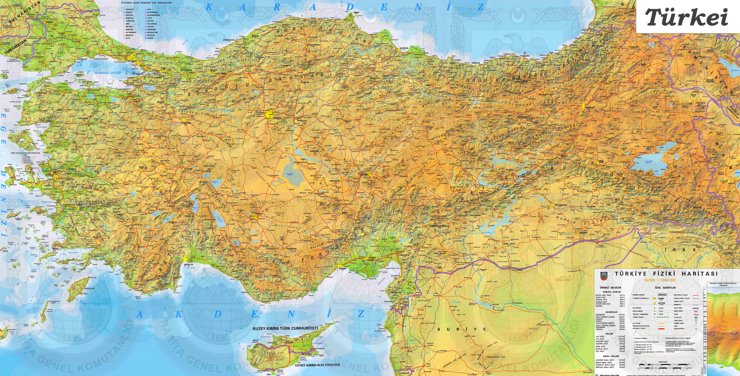 Große detaillierte karte von Türkei