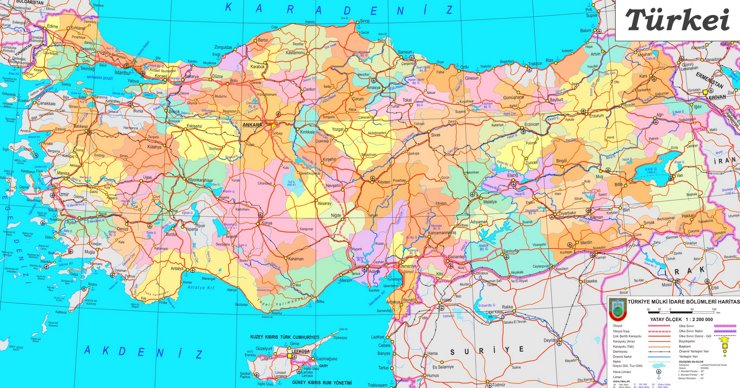 Türkei politische karte