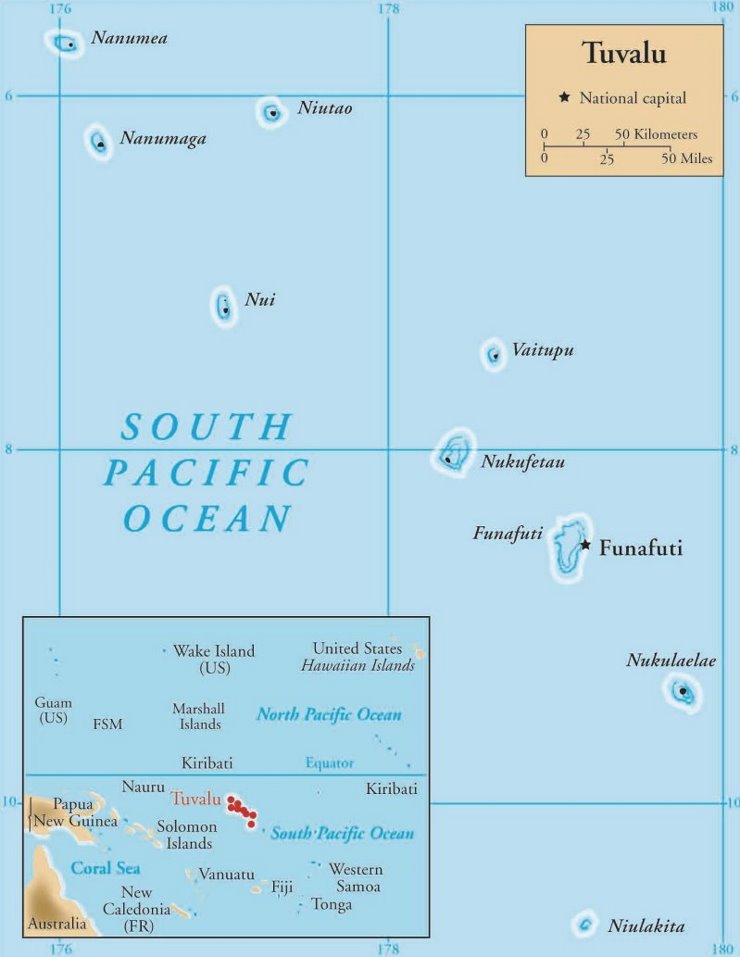 Tuvalu politische karte