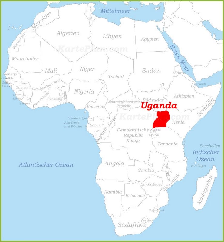 Uganda auf der karte Afrikas