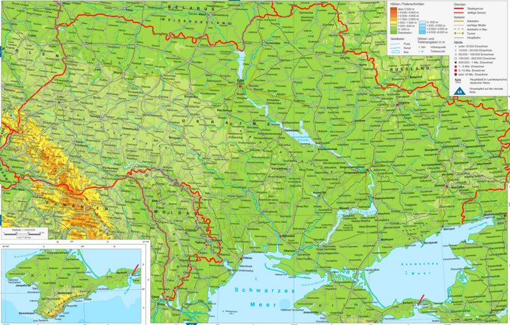 Straßenkarte von Ukraine
