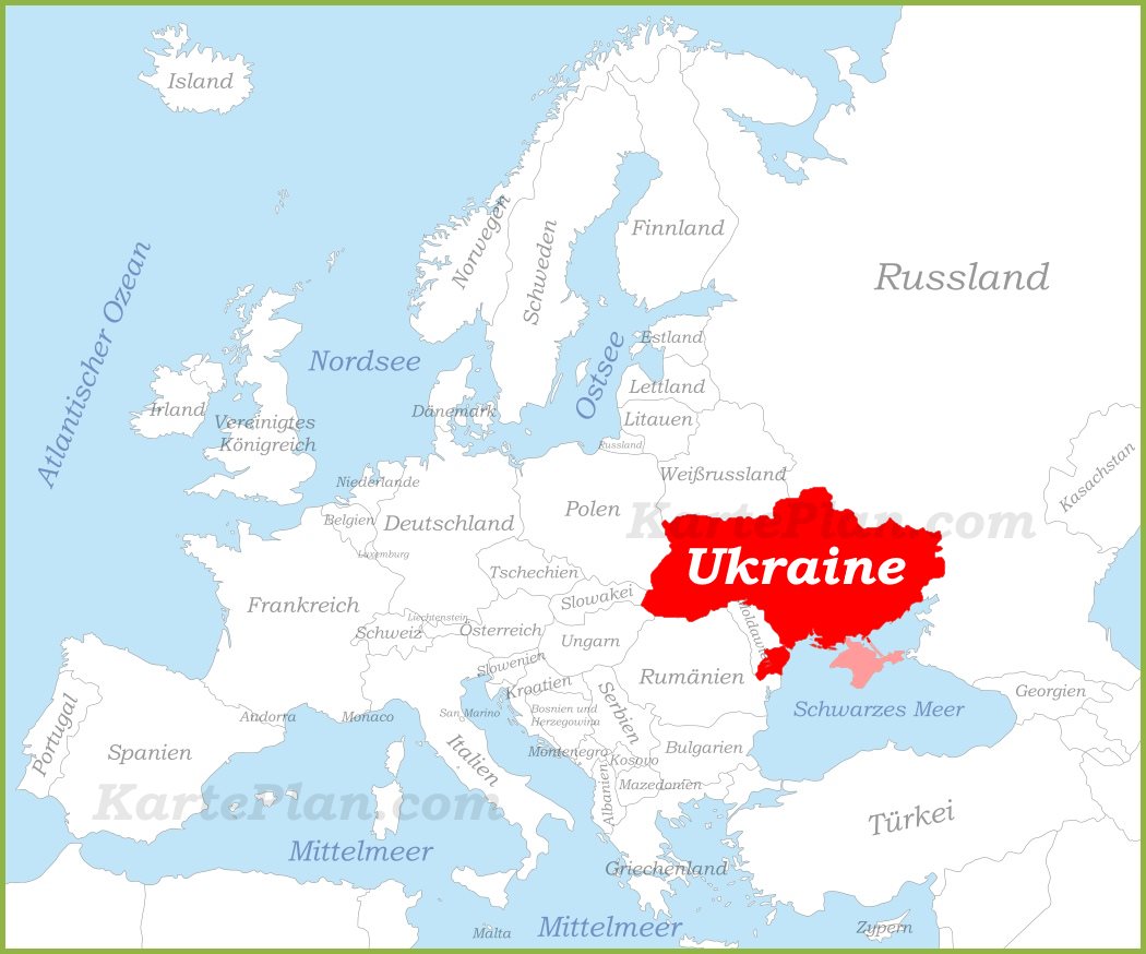 Ukraine auf der karte Europas