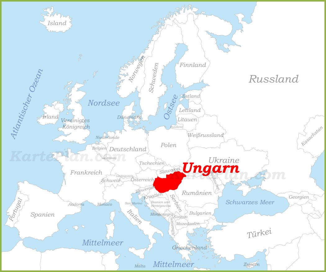 Ungarn auf der karte Europas