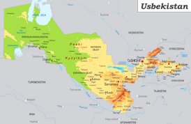 Physische landkarte von Usbekistan