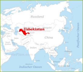Usbekistan auf der karte Asiens