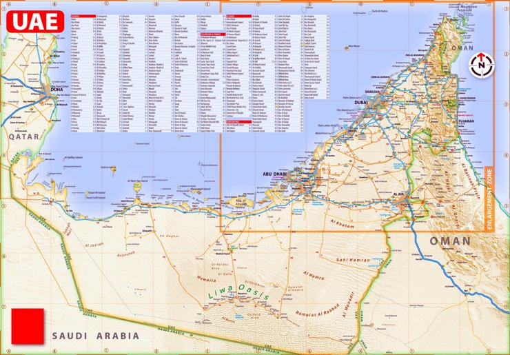 Vereinigte Arabische Emirate touristische karte