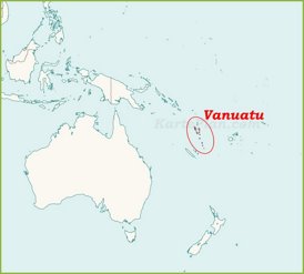 Vanuatu auf der karte Ozeaniens