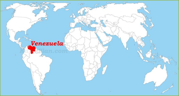 Venezuela auf der Weltkarte