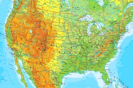 Physische landkarte von Vereinigte Staaten