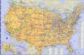 Straßenkarte von Vereinigte Staaten mit städten