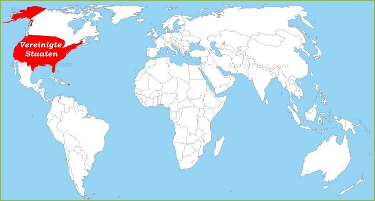 Vereinigte Staaten auf der Weltkarte