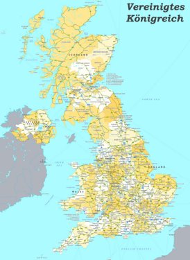 Straßenkarte von Vereinigtes Königreich