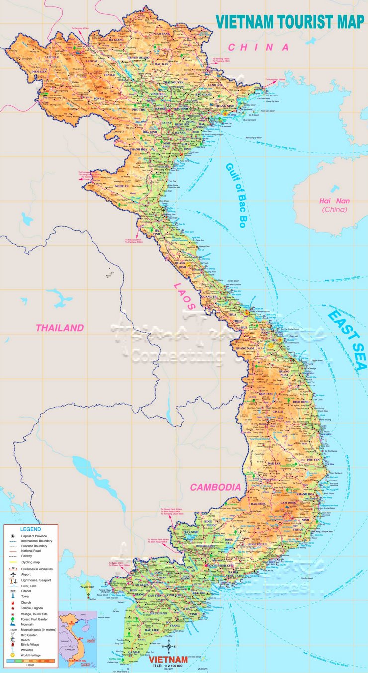 Vietnam touristische karte