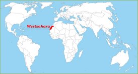 Westsahara auf der Weltkarte