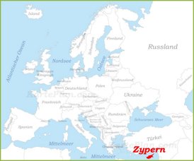 Zypern auf der karte Europas