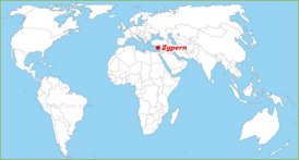 Zypern auf der Weltkarte