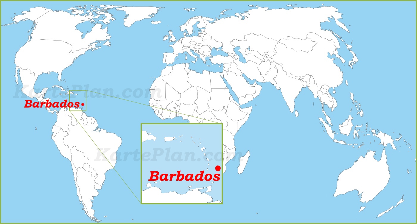 Barbados Auf Der Weltkarte