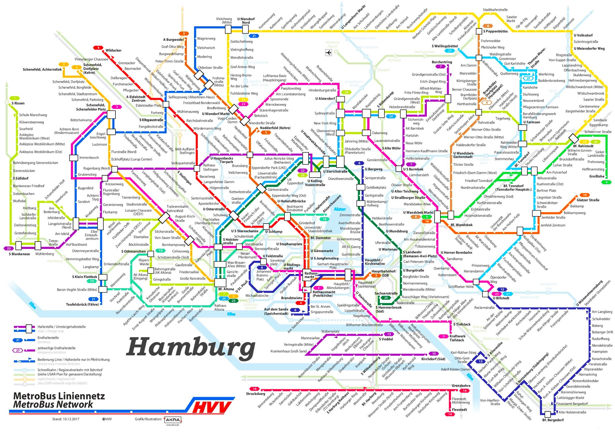 Hamburger Verkehrsverbund Liniennetz OMDU
